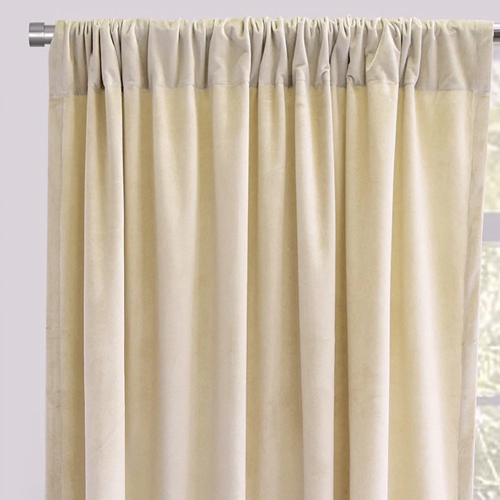 Torino Curtain Panels | Solid Velvet by Rodeo Home set off 2 ( 54”x96”)
